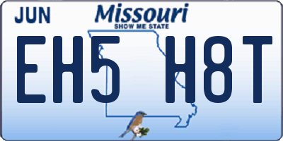 MO license plate EH5H8T