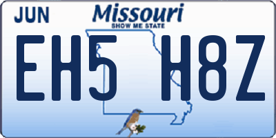 MO license plate EH5H8Z