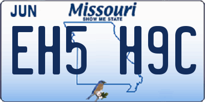 MO license plate EH5H9C