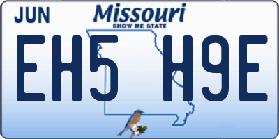 MO license plate EH5H9E