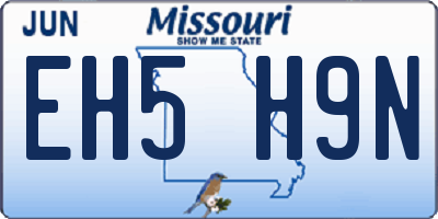 MO license plate EH5H9N