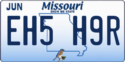 MO license plate EH5H9R