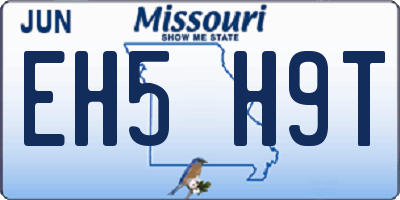 MO license plate EH5H9T