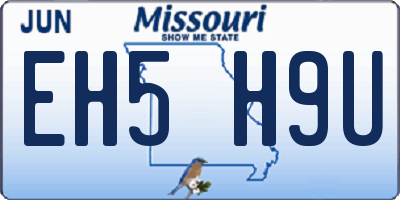 MO license plate EH5H9U