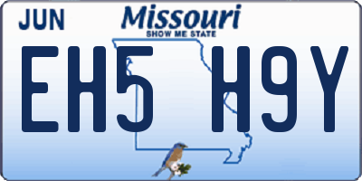 MO license plate EH5H9Y