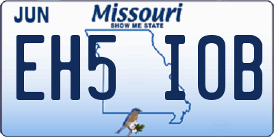 MO license plate EH5I0B