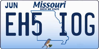 MO license plate EH5I0G