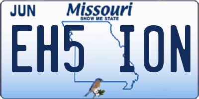 MO license plate EH5I0N