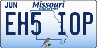MO license plate EH5I0P