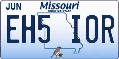 MO license plate EH5I0R
