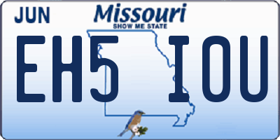 MO license plate EH5I0U