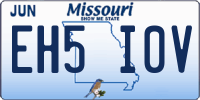 MO license plate EH5I0V