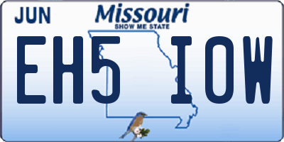 MO license plate EH5I0W