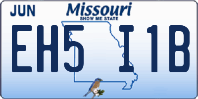 MO license plate EH5I1B
