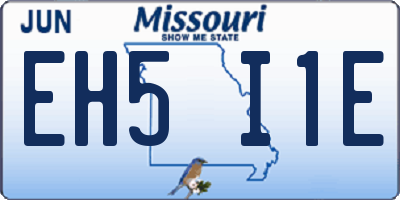 MO license plate EH5I1E