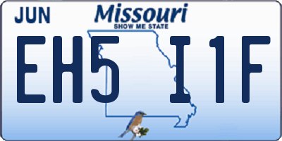 MO license plate EH5I1F