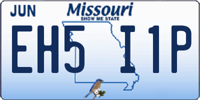 MO license plate EH5I1P