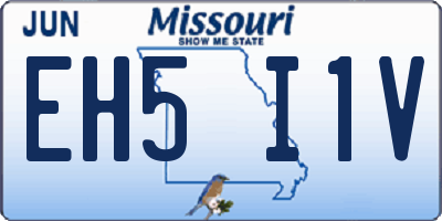 MO license plate EH5I1V