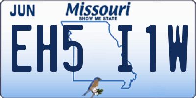 MO license plate EH5I1W