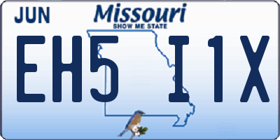 MO license plate EH5I1X