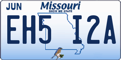 MO license plate EH5I2A