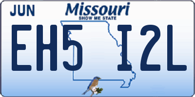 MO license plate EH5I2L
