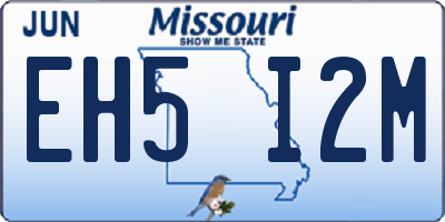 MO license plate EH5I2M