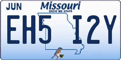 MO license plate EH5I2Y