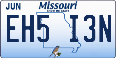 MO license plate EH5I3N