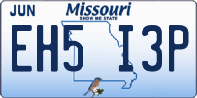 MO license plate EH5I3P