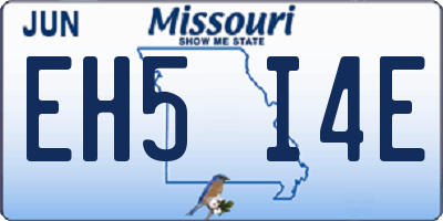 MO license plate EH5I4E