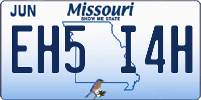 MO license plate EH5I4H