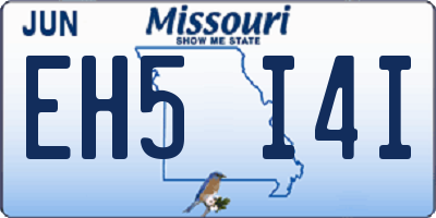 MO license plate EH5I4I
