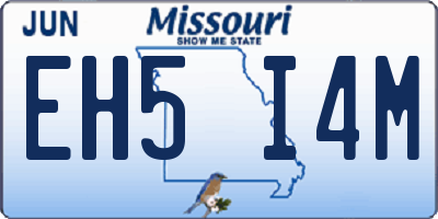 MO license plate EH5I4M