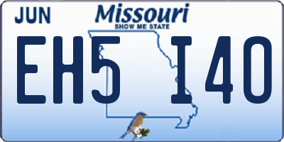 MO license plate EH5I4O