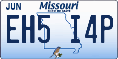 MO license plate EH5I4P