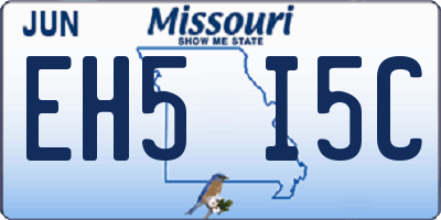 MO license plate EH5I5C