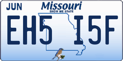 MO license plate EH5I5F