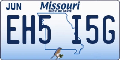 MO license plate EH5I5G