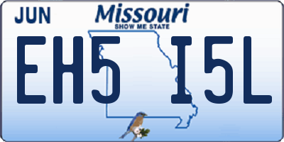 MO license plate EH5I5L