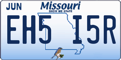 MO license plate EH5I5R