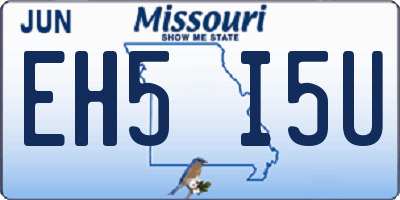 MO license plate EH5I5U