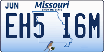 MO license plate EH5I6M