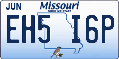 MO license plate EH5I6P