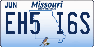 MO license plate EH5I6S
