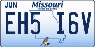 MO license plate EH5I6V