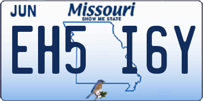 MO license plate EH5I6Y