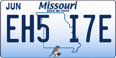 MO license plate EH5I7E