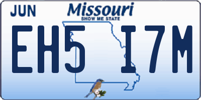 MO license plate EH5I7M