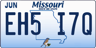 MO license plate EH5I7Q